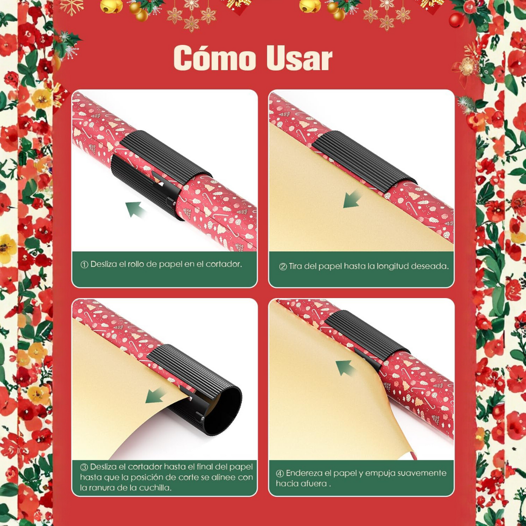 WrapEase Mini Cortador de Papel de Regalo